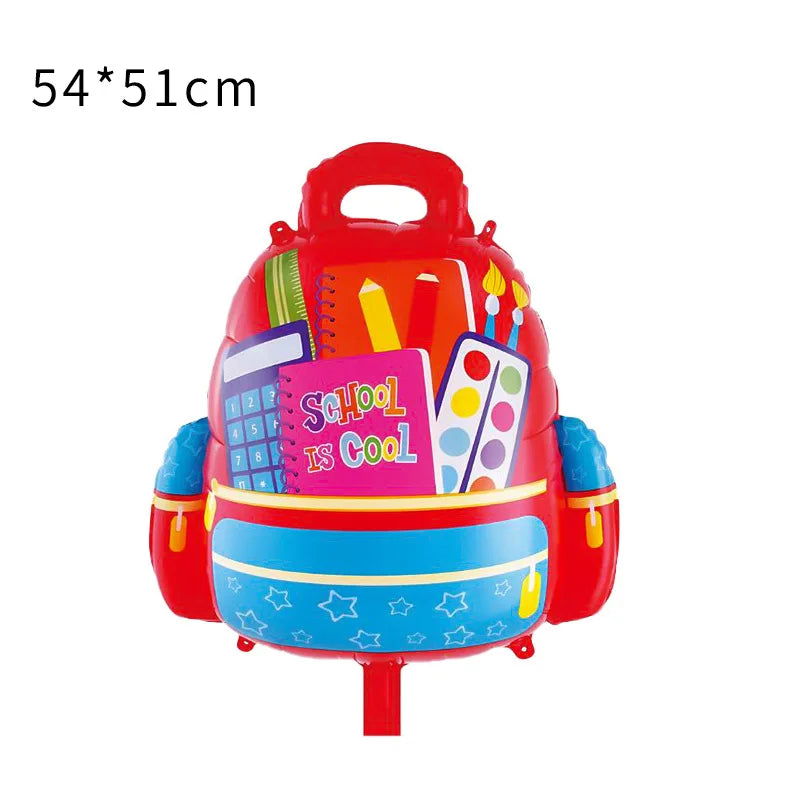 Back To School Student Stationery Bus Schoolbag Rubber Pencil Foil Balloon Babyshower Decoration Child Birthday Party Globos