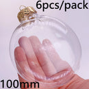 6 Pieces x DIY Shatterproof Transparent Home Christmas Decoration Bauble Ornament 80mm Plastic Window Opening Ball