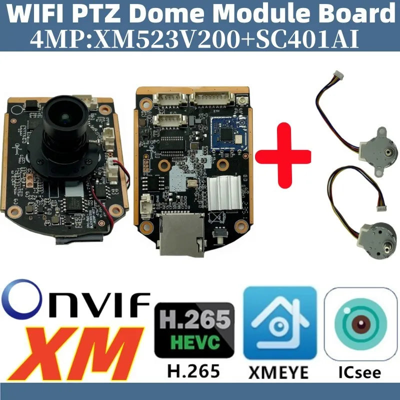 WIFI PTZ Audio 4/3MP IP Camera Module Board M12 Lens IRCut XM530AI+SC401AI Wireless For Speed Dome Icsee XMeye CMS onvif P2P