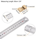2 in 1 Stainless Steel Ruler with Scriber Block 60cm/24" Metric and Inch Metal Ruler with 30mmLong Brass Locating Vernier Slider
