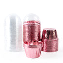 25/50pcs Foil Cupcake Liners with Dome Lids Mini Aluminum Foil Baking Cups Muffin Liners Tins for Wedding Birthday party decor