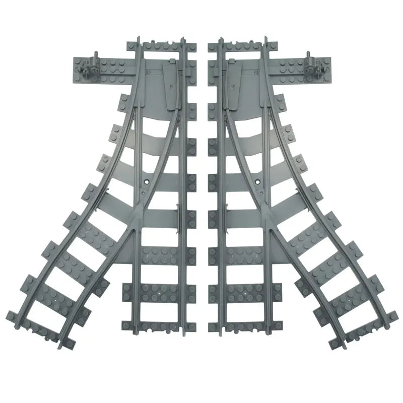 City Trains Train Track Rail Bricks Model  Toy Soft Track& Cruved& Straight for Kids Gift Compatible All Brands Railway Leduo