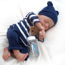 BRASTOY Reborn Painted Realistic Baby Doll 48cm Boy Teddy Bear Silicone Body Can Take Bath