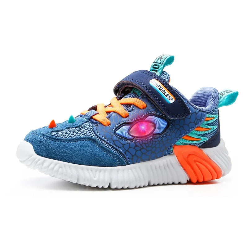 EXDINO Kids LED Spring Autumn Flashing Footwear 3-6Y Boys Little Children Light Up Glowing Sneakers Casual Running Sports Shoes