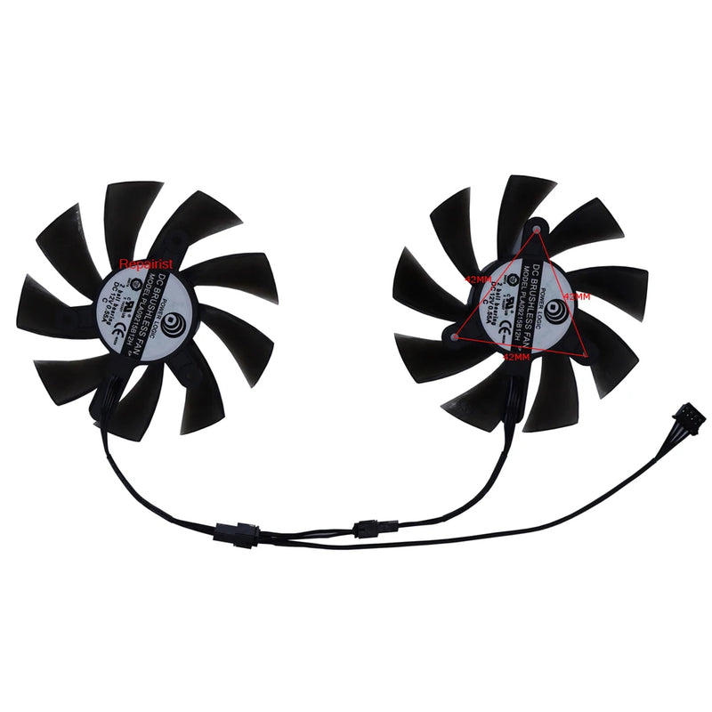 2Pcs/Set,PLA09215B12H,Video Card Fan,XY-D09015B,VGA Cooler,For MLLSE AMD RX 580 8GB RX580 Gaming GDDR5,Video Cards Cooling