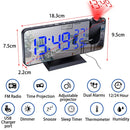 LED Digital Projection Alarm Clock Table Electronic Alarm Clock with Projection FM Radio Time Projector Bedroom Bedside Clock