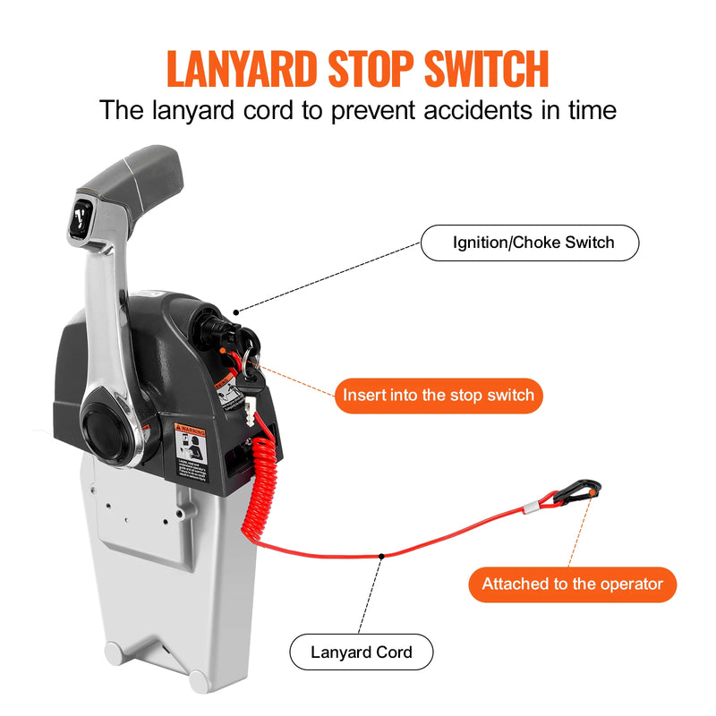 SucceBuy  Boat Throttle Control 5006186 Top-Mounted Outboard Remote Control Box for Evinrude Johnson Marine Throttle Control Box