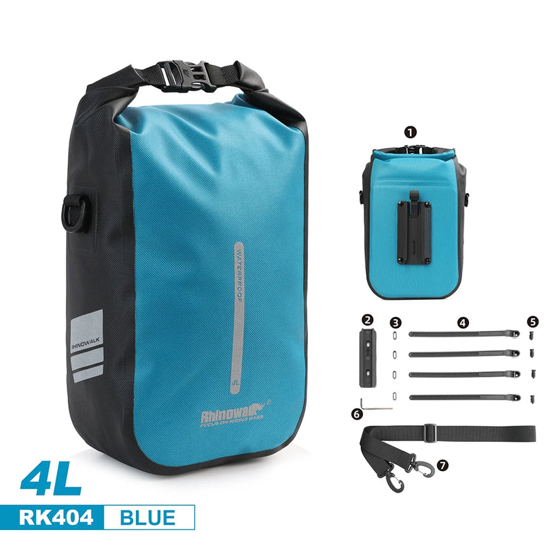Rhinowalk Bike Bag For Fork Quick Release Bicycle Bag Waterproof 4-6L Electric Scooter Bag Bicycle Front Bag Bikebag Accessories