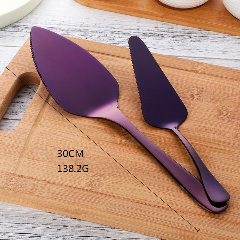 Stainless Steel Cake Shovel Serving Knife and Cake Fork Set Baking Tool for Pie Pizza Server Kitchenware Baking &amp; Pastry Spatula