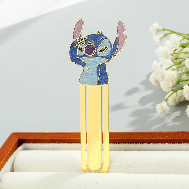 Cute Pet Stitch Encouragement Book Mark Paper Clip Metal Bookmarks Book Accessory Study Stationery Gift for Book Lover Anime Fan