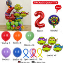 50Pcs Teenage Mutant Ninja Turtles American Animated Characters Superhero Warriors Red Numbers Birthday Party Decoration Balloon