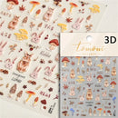 Rabbit Pearl Butterfly 5D Easter Egg Nobility Cute Bunny Soft Relief Self Adhesive Nail Art Decoration Sticker Hot 3D Nail Decal