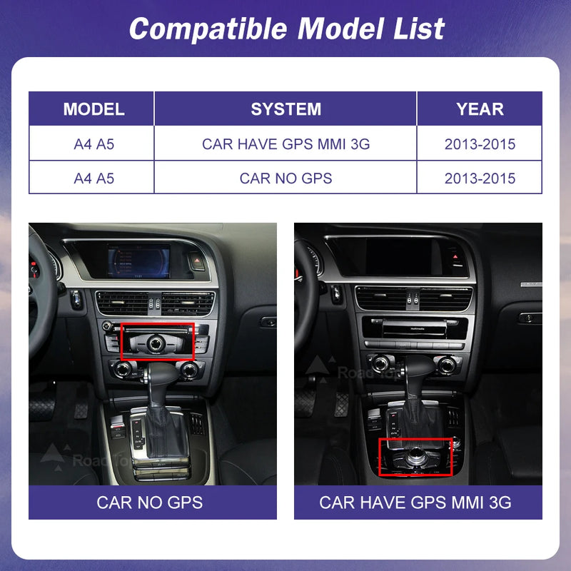 Linux Car Multimedia Radio Touch Screen For Audi A4 A5 2013-2015 with Wireless CarPlay Android Auto Airplay Miracast Function