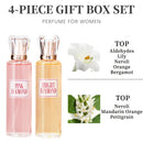 Women's Fragrance Sets 2 Pc 3.4fl.oz Eau de Parfum Spray and 2 Pc 4.1fl.oz Body Cream PINK DIAMOND 4 Pcs Gifts for Women EDP