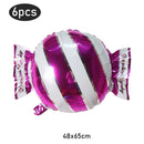 6Pcs Christmas Candy Cane Foil Balloons Round Windmill Lollipops Candy Helium Foil Balloons for Xmas Wedding Birthday Decoration