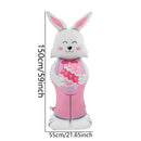 1pc Easter Standing Cartoon Shaped Rabbit Carrot Aluminum Film Balloon Festival Party Decoration Decoration