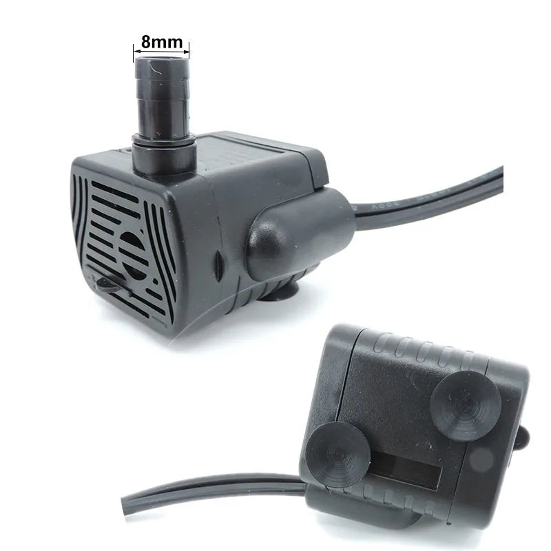 Ultra quiet 3W AC 220V 110V Water Pump Flow Rate Waterproof Brushless Mini Water Filter Fish Tank Fountain Pump EU US plug