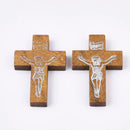 100-200Pcs Wooden Cross Pendants Printed Wood Charms For Easter Jewelry Bracelet Necklace Making Findings Mxied Color