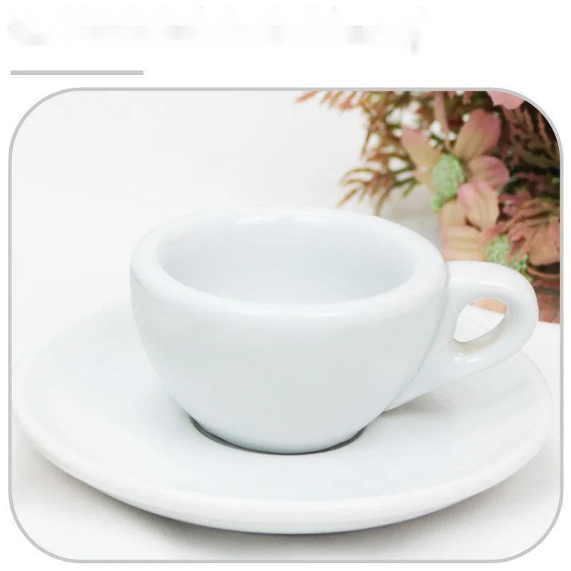 New Thickened Round Mouth White Espresso Italian Coffee Concentrate Cup Saucer 50ml Thick Insulated Ceramic Coffee Cup Porcelain