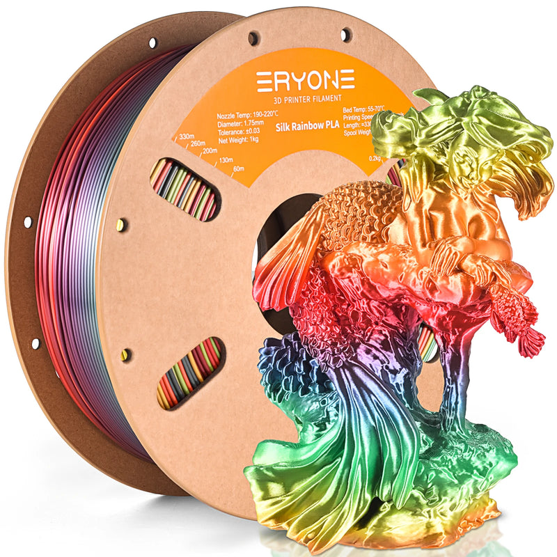 ERYONE New Arrival Silk Rainbow PLA 1KG Filament For 3D Printer/FDM ±0.03 1.75mm High Quality Filament Free Fast Shipping