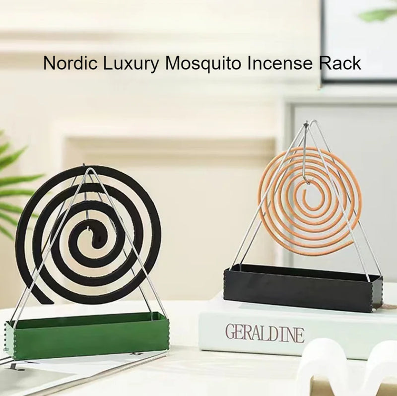 Creative Mosquito Coil Holder with Tray Nordic Style Spiral Summer Iron Mosquito Repellent Incenses Rack Plate Home Accessories