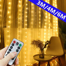 LED Garland Curtain Lights Remote Control 8 Modes USB Fairy Lights String Wedding Christmas Decor for Home Bedroom Ramadan Lamp