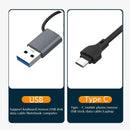 1 PCS 2 In 1(USB-C+USB-A) 4 Port Hub USB 2.0X3+USB 3.0X1 5Gbps Slim Mini USB3.0 Hub USB Splitter