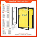 SucceBuy Jersey Display/Sports Card Display Frame Case, Large Lockable Sport Shadow Box, 98% UV Protection PC Glass and Hangers