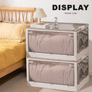 Livingandhome Transparent Folding Storage Box with Wheels