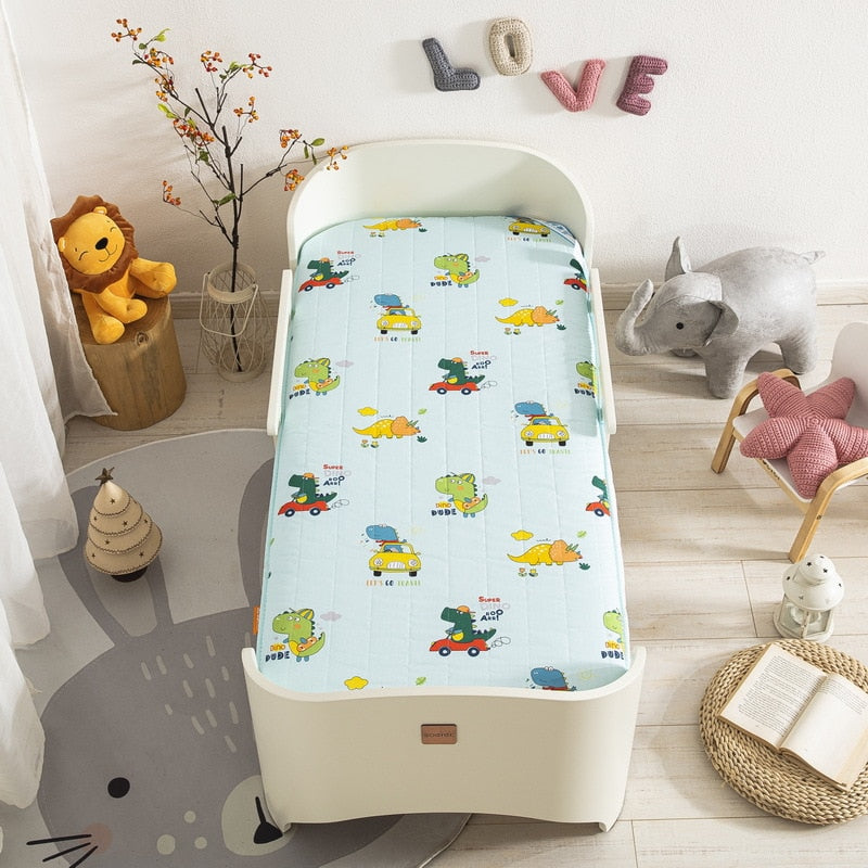 Crib Mattress Toddler Bed Mattress Pad Double Sides Cotton Mesh Baby Bedding Set  Boys Girls Infant Bed Set 120x60cm