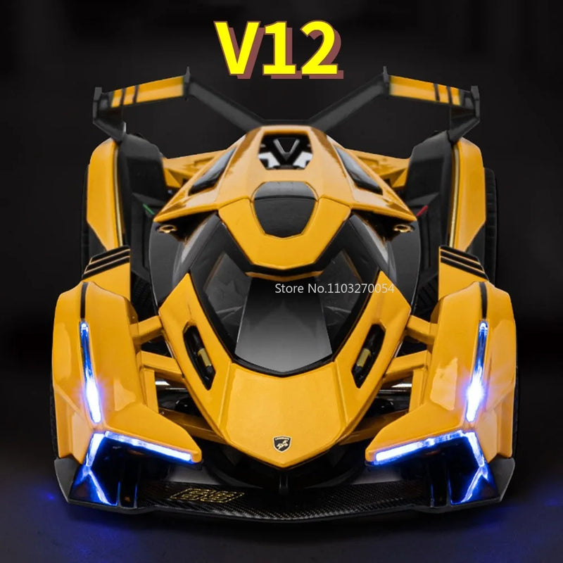 1/32 Model Car for Lambor V12 Metal Vehicle Super Sport Racing Car Alloy Model Car Miniature Diecast with Pull Back Sound Light