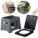 Portable Camping Toilet with Lid Portable Folding Toilet Multifunctional Foldable Outdoor Camp Toilet for Adults