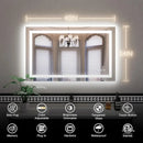 LED Light, Anti-Fog Vanity Mirror Dimmable Led Makeup with Memory Function Mirror Glass Shatter-Proof