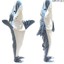Large Size Thickened Warm Flannel Winter Pajamas Shark Sleeping Bag Animal Women Long Sleeve One-Piece Homewear Girl Loose Robe
