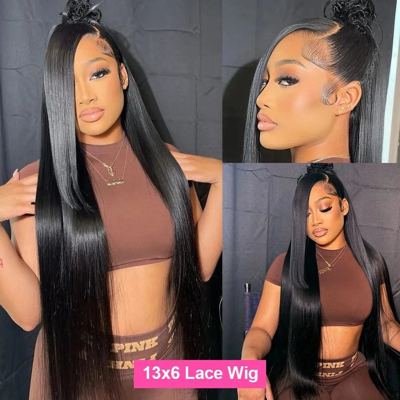 High Density Bone Straight Human Hair Wigs 13x6 Hd Lace Frontal Wig 30 40 Inch Lace Front Wigs For Women Choice Cheap On Sale