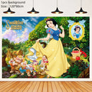 Snow White Birthday Party Set Cup Plate Napkins Tablecloth Cake Topper Balloons Disposable Tableware Baby Shower Supplies