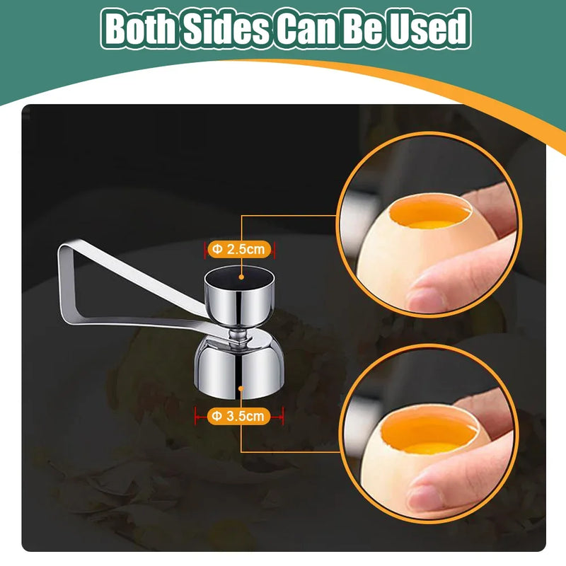 304 Stainless Steel Egg Eggshell Opener Eggshell Cutter Double Head Egg Topper Shell Opener Boiled Raw Egg Creative Kitchen Tool