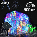 50M Solar LED Strip Rope Tube Fairy Light String Outdoor Waterproof for Wedding Christmas Party Garden PathwayGarland Decor