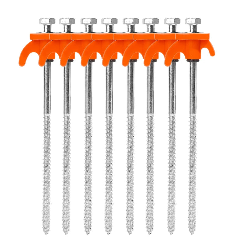 10/2pcs Metal Tent Spikes Camping Pegs Drill in Ground Anchors Heavy Duty Spiral Screw with Hex Socket Stakes Camping Stakes