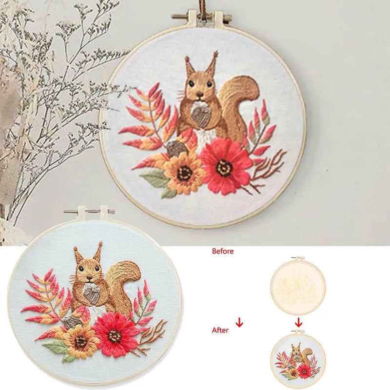 European Mesh Embroidery DIY Flowers Painting Full Needlework Cross Stitch Kits Embroidery Sewing Kit for Beginners