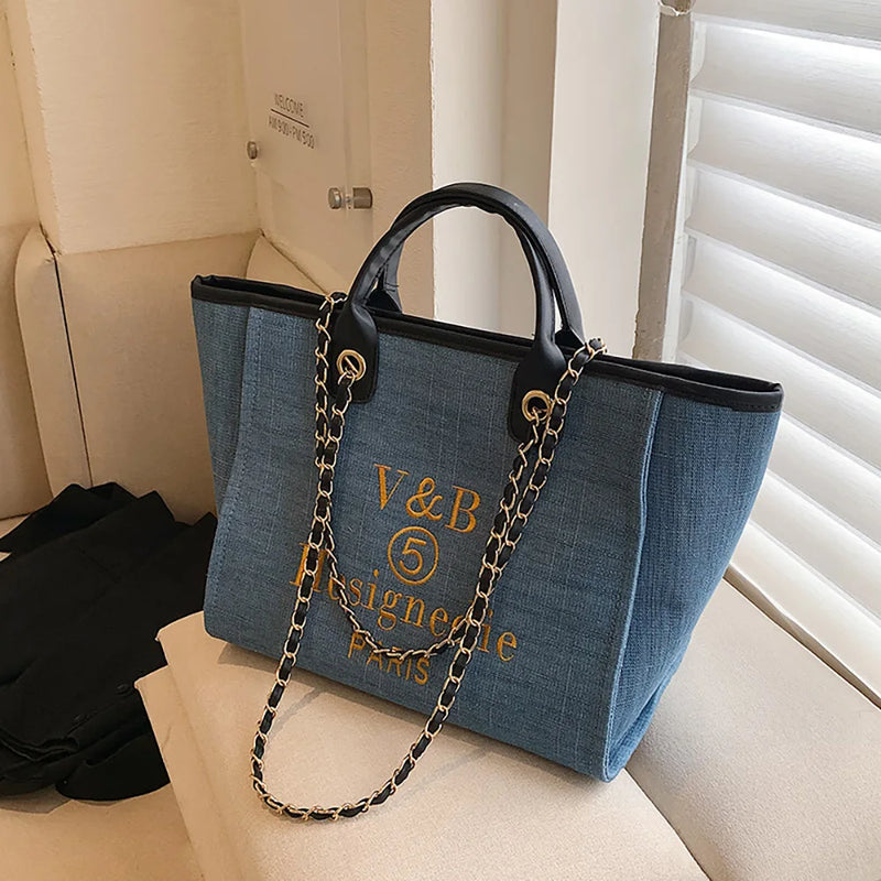 Handbags Women's Bag Canvas Shoulder Crossbody Chain Designer Messenger Luxury Female Portable Zipper Girl Tote Bag Fashion 2023