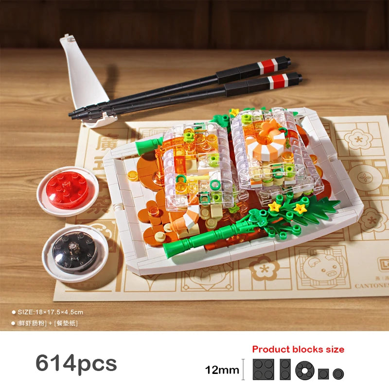 LOZ Creative Traditional Chinese Dim Sum Mini Building Blocks DIY Cantonese Delicious Food Dumpling Toys For Children Gifts 1265