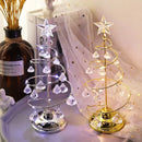 Night Lights Christmas Decorations Gifts Electroplated Iron Tree LED Luminous Crystal Christmas Tree Crystal Table Decoration