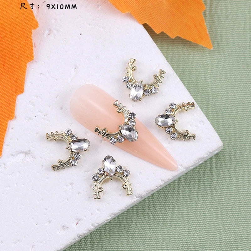 10PCS Luxury Alloy 3D Christmas Nail Art Decoration Supplies Jewelry Accessory Parts Elk Charms Deer Rhinestones For Manicure