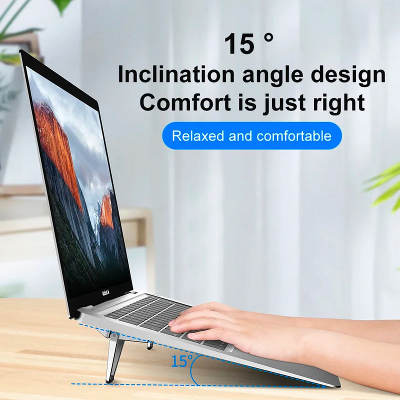 Foldable Metal Laptop Stand Universal Non-slip Bracket Support for Macbook Pro Air Lenovo Notebook Laptops Mount Holder Feets