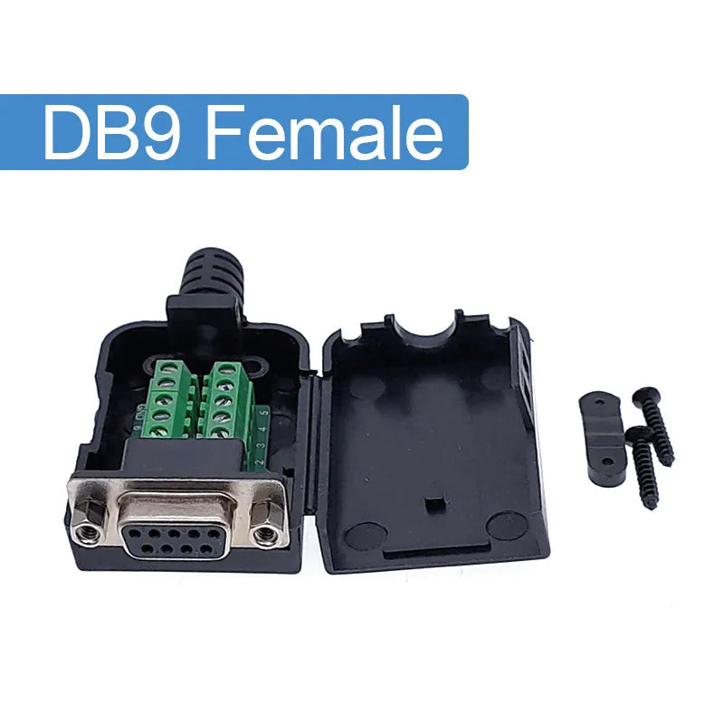 DB9 serial COM RS232 transfer-free Male Female Signals terminals connector D sub 9Pin hole
