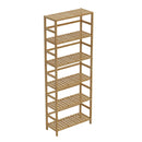 Freestanding Bamboo Bookcase Storage Shelf 6-Tier Bathroom Kitchen Shelving Unit Rack Organizer