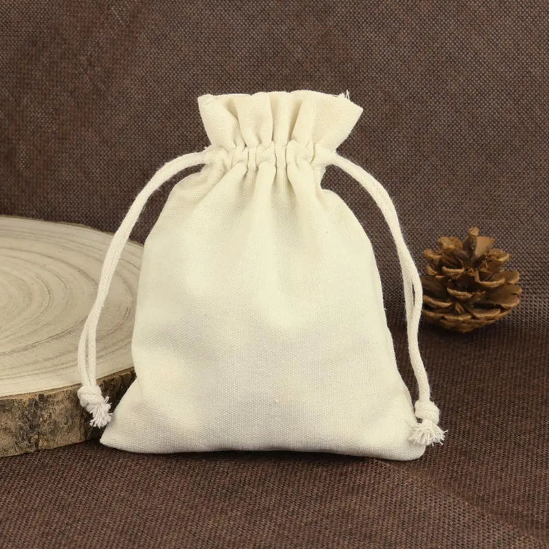 10pcs/lot Cotton Linen Gift Bag Drawstring Pouch Decoration Pocket For Jewelry Packaging Christmas Wedding Gift Bag