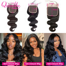 Queenlike 26 28 30 32 inch Body Wave Bundles 100% Human Hair with 4x4/5x5 Lace Closure Brazilian Raw Hair Bundles for Women