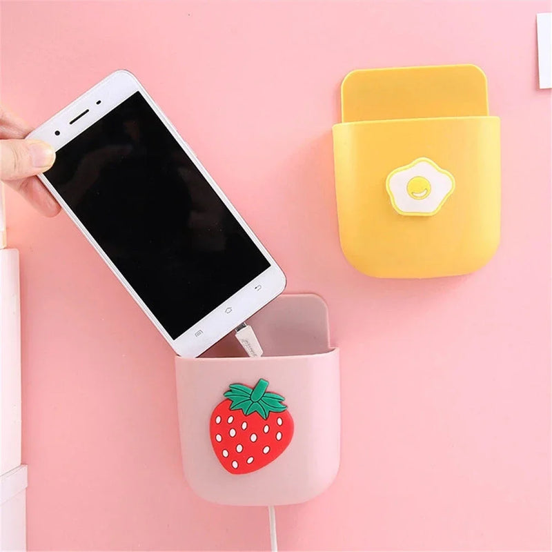 Cute Storage Rack Desk Organizer Pen Holder Self Adhesive Stationery Holder Remote Control TV Mobile Phone Holder Office Supply